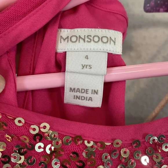 Monsoon magenta/orange Tulle Dress with Gold Sequin Top - Picture 4 of 8